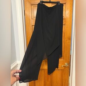 Jeffrey & Dara Black Evening Wear Pants and Overlay Kerchief Style  Skirt